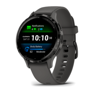 Venu 3 Slate Stainless Steel Bezel with Pebble Gray Case and Silicone Band